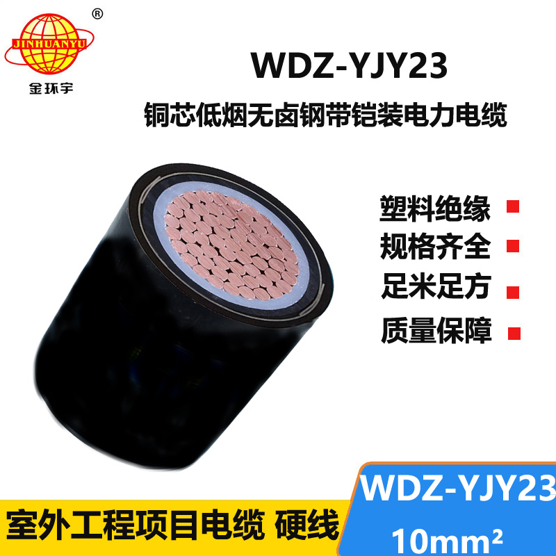 金环宇 低烟无卤铠装电缆WDZ-YJY23-10平方 单芯电力电缆