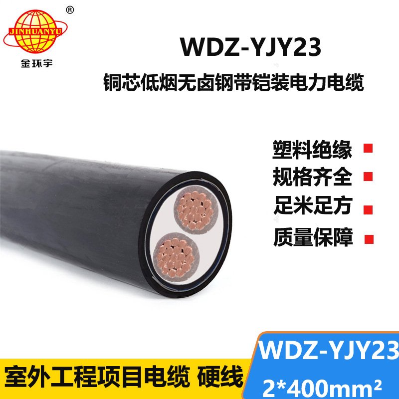 金环宇 低烟无卤电力电缆 WDZ-YJY23-2X400平方 钢带