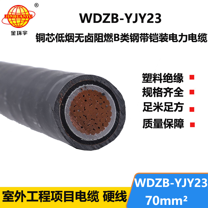 金环宇电线电缆 低烟无卤电力电缆WDZB-YJY23-70 阻燃电缆报价